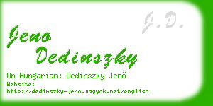 jeno dedinszky business card